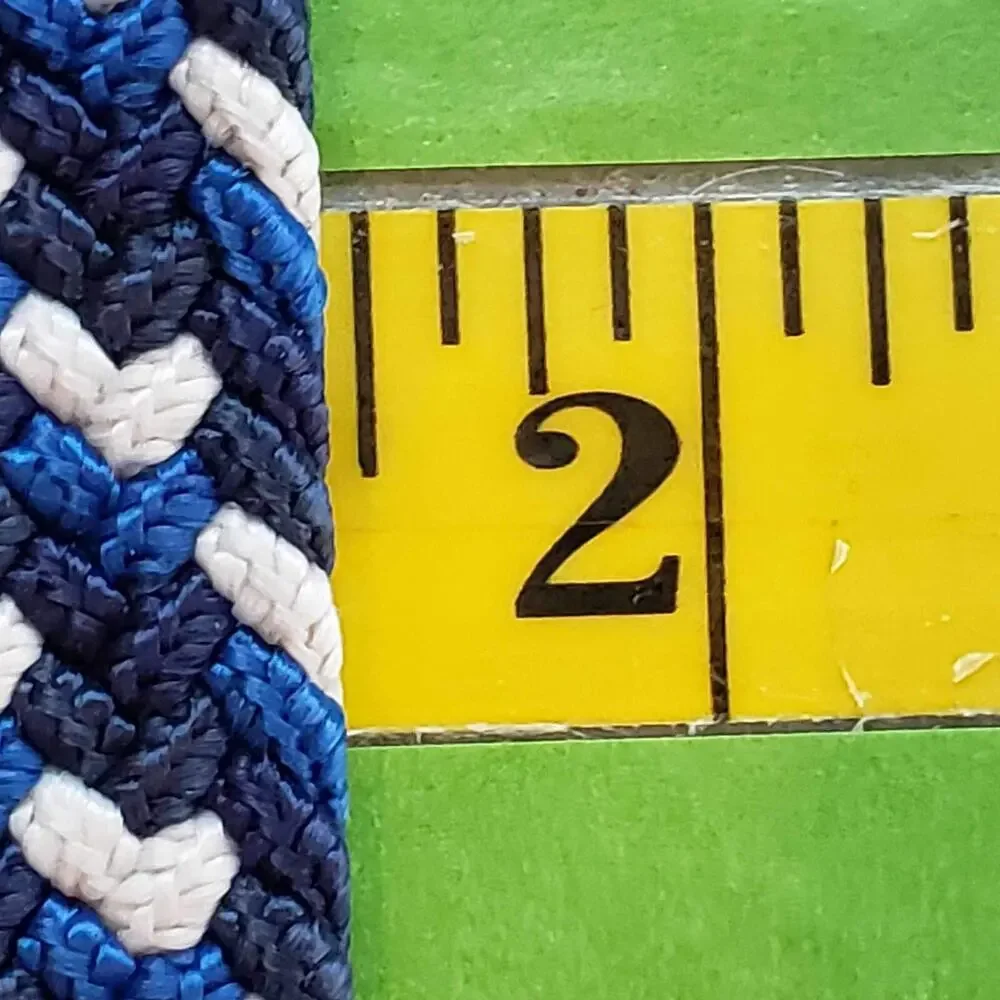 Robert Graham Men's Belt Size XL Braided With Leather Extensions Blue White